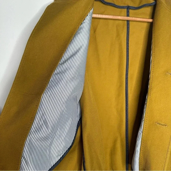 ZARA Men’s Mustard Button Front Bomber Jacket Size Small - Picture 6 of 12